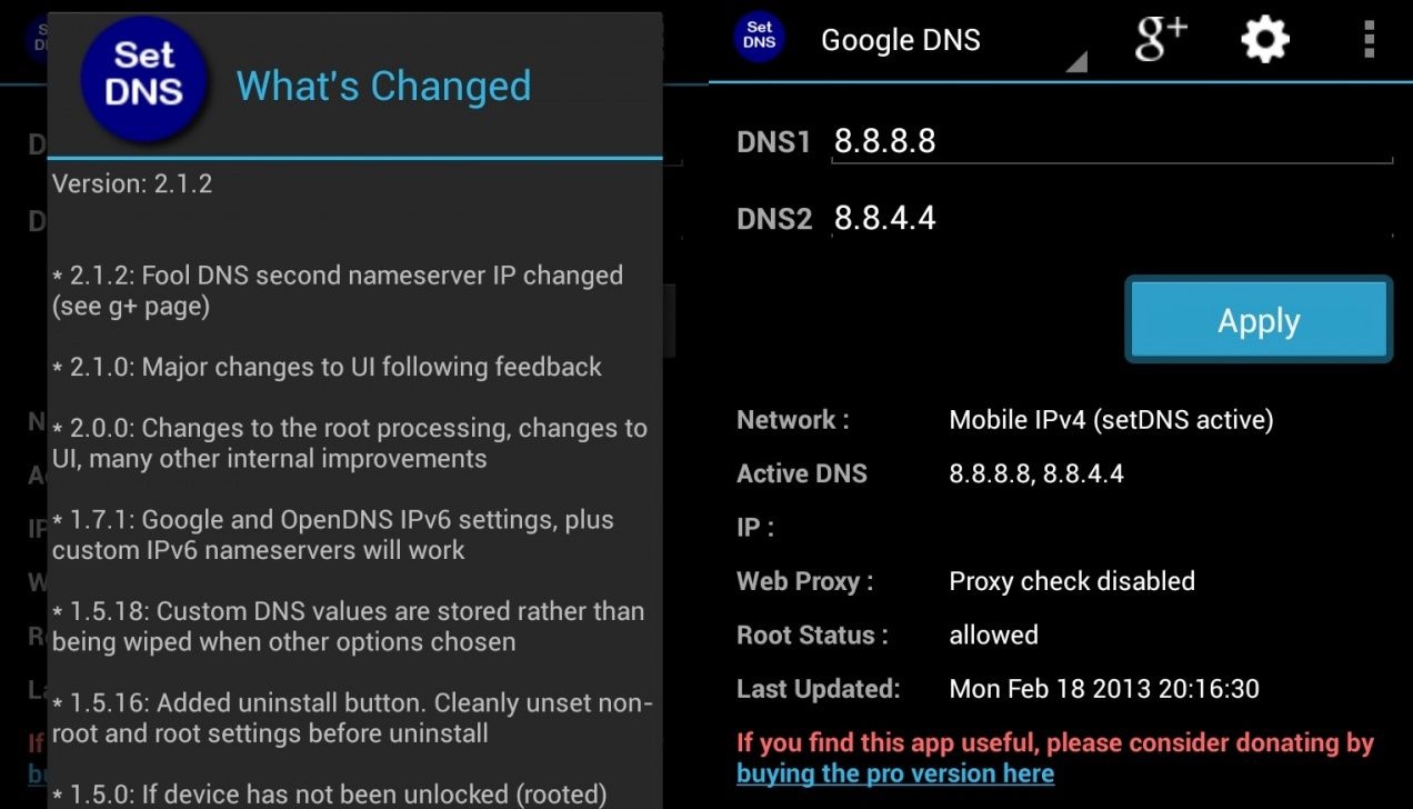 Como cambiar los DNS de internet desde ANDROID
