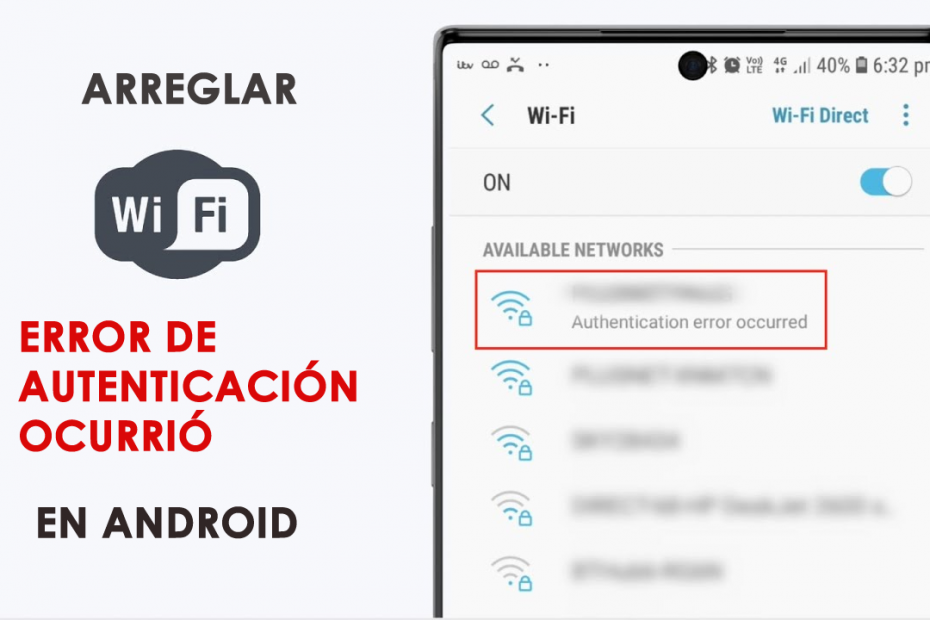 Error de autenticacion WiFi