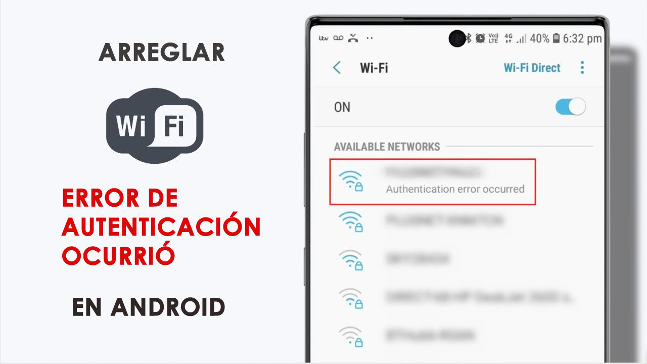 Solución: Error de autenticación WiFi en Android