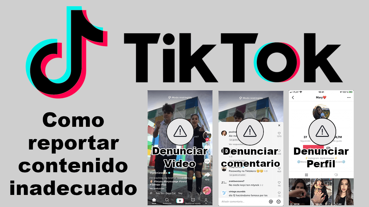 ¿Cómo reportar vídeos, perfiles y comentarios en Tik Tok?