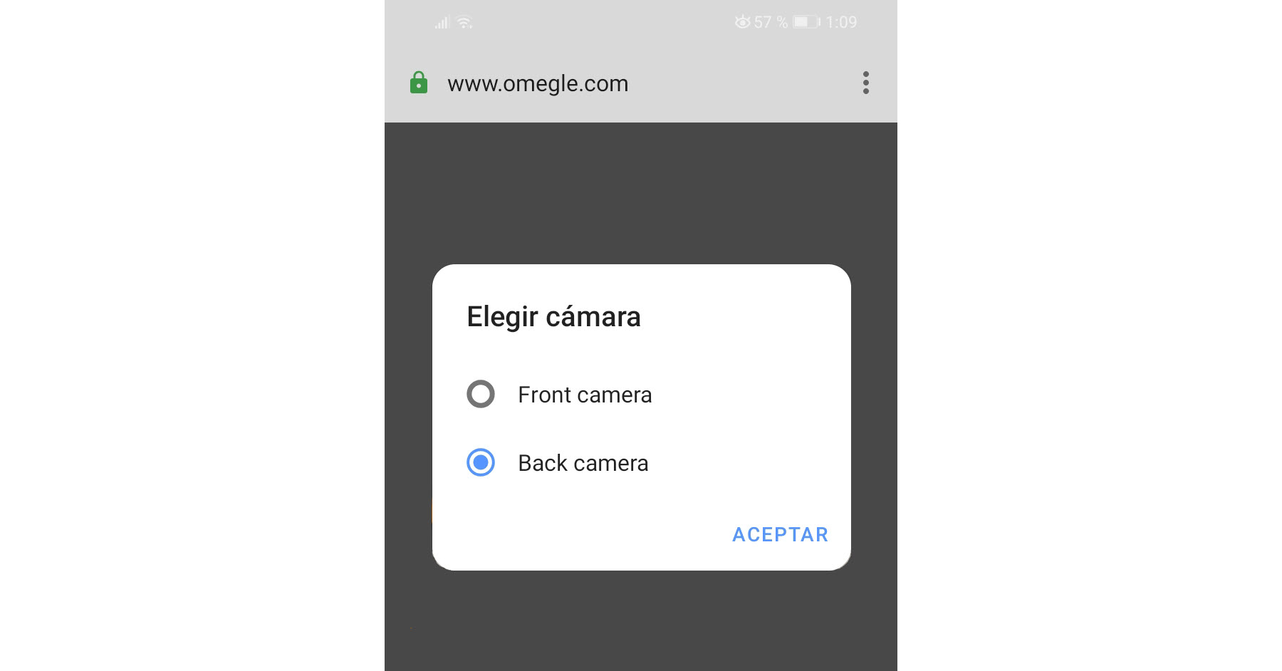 Cómo habilitar la cámara en Omegle
