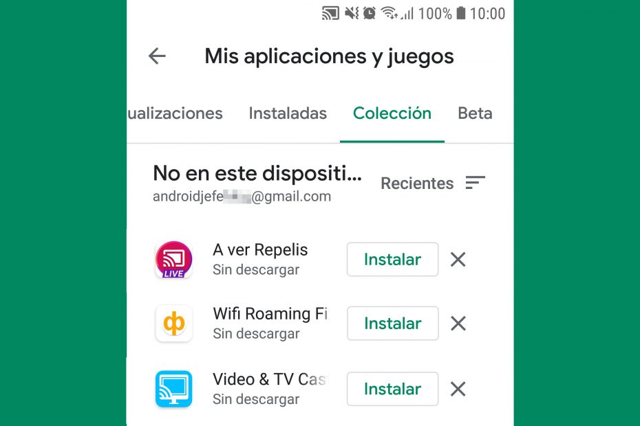 eliminar el historial en Play Store