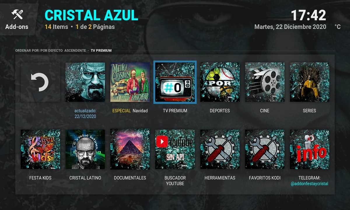 Cómo Instalar Addon Cristal Azul en Kodi