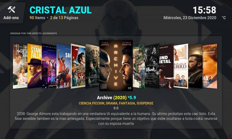 cine cristal azul