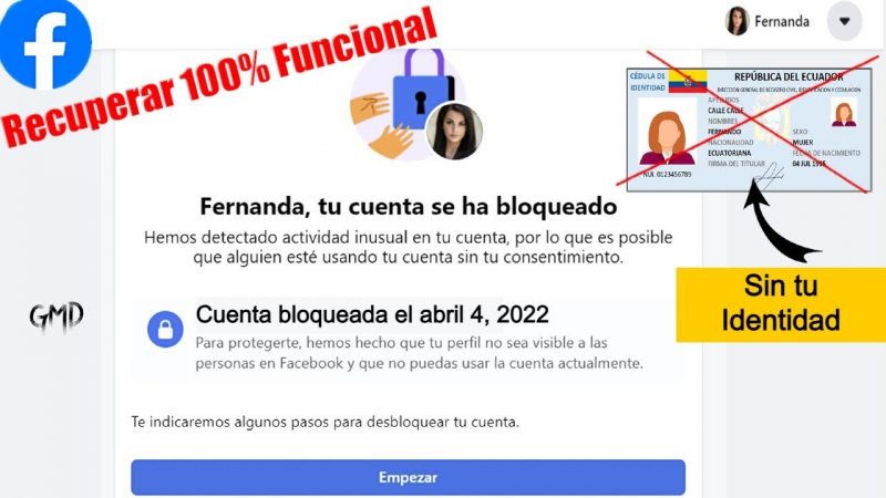 desbloquear una cuenta de facebook