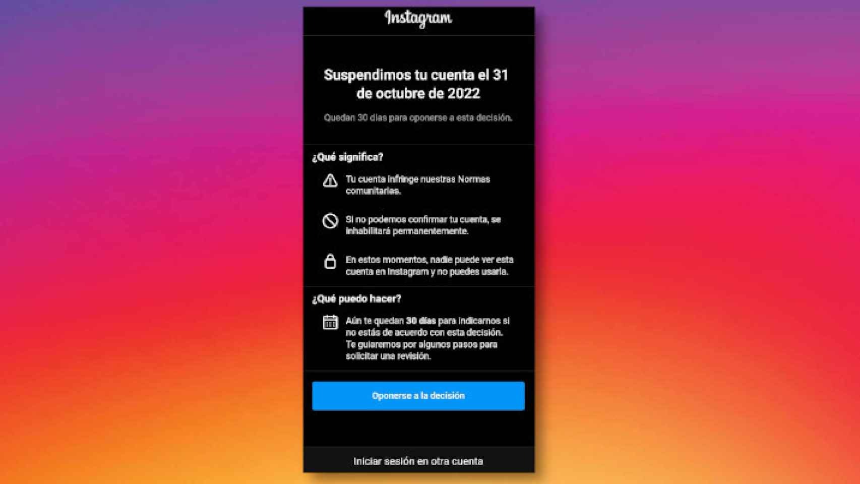 Cómo recuperar una cuenta de Instagram bloqueada temporalmente