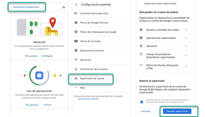 control parental en Gmail