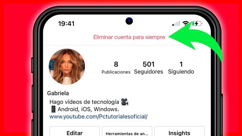 eliminar una cuenta de Instagram